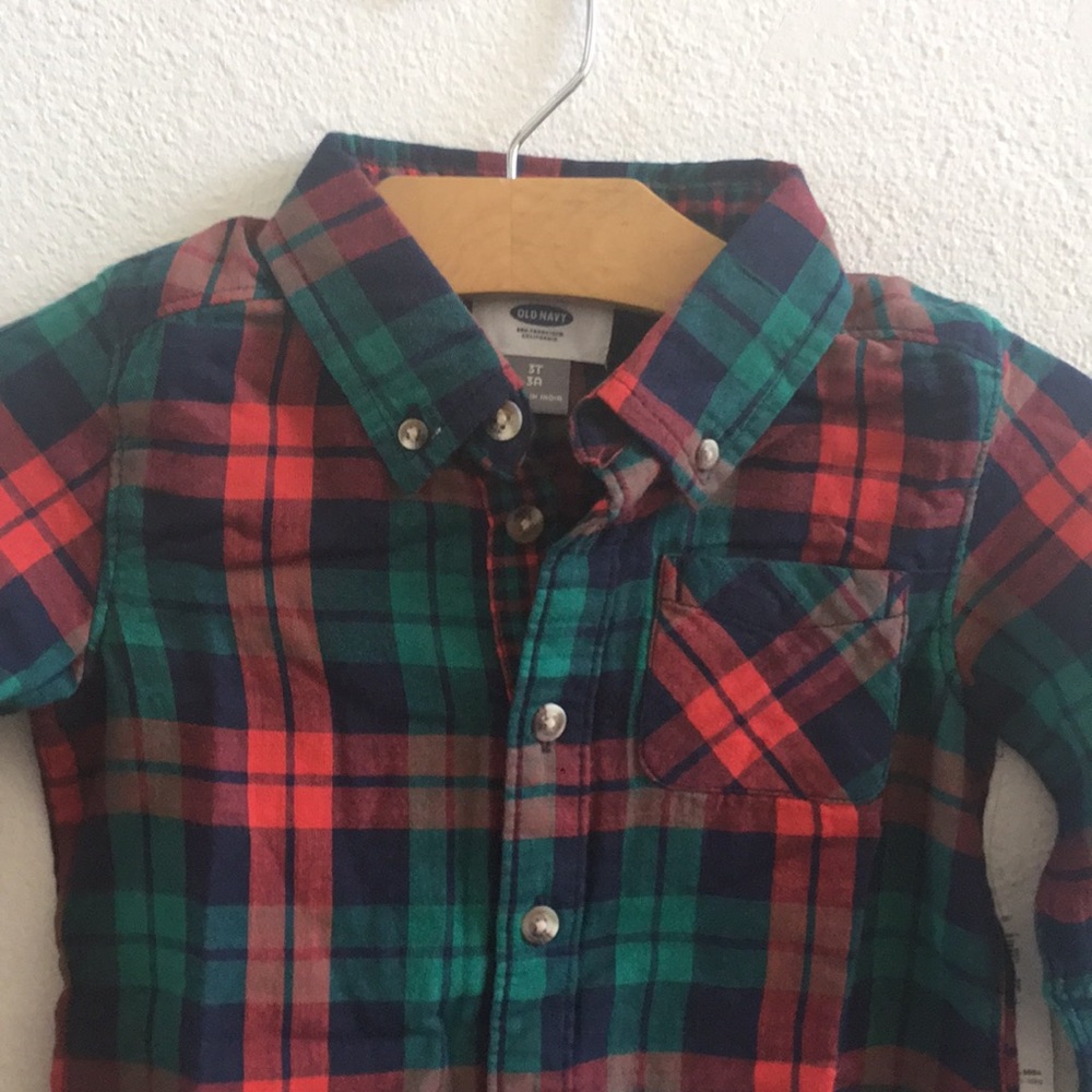 Old Navy Tartan  Plaid Boys Shirt